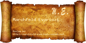 Marchfeld Evariszt névjegykártya